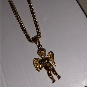 gold plated franco link blackjack chain.